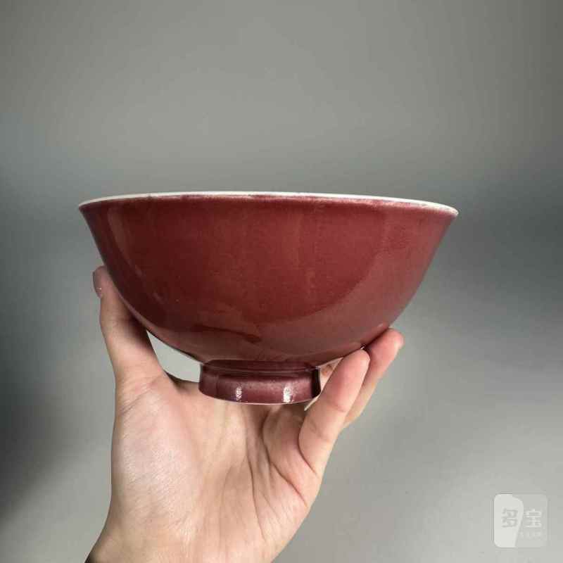 清雍正 霁红釉碗 - 图10